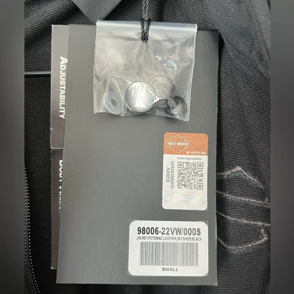 NWT Harley Davidson 3 in 1 Leather motorcycle jacket black small - Picture 13 of 13